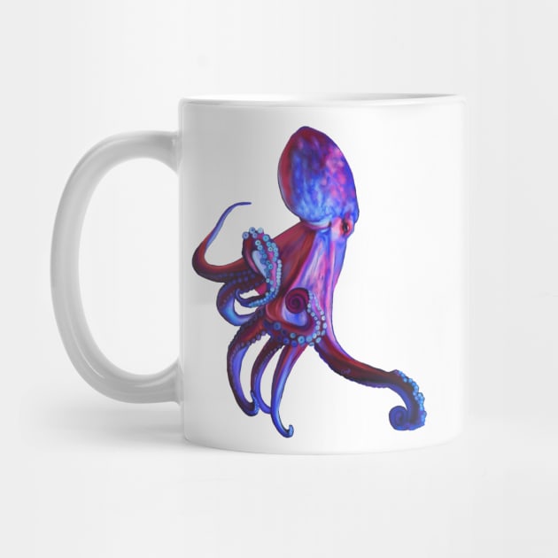 Electric blue octopus. Beautiful sea creature, Highly intelligent and beautiful too by PlumpPlumStudio